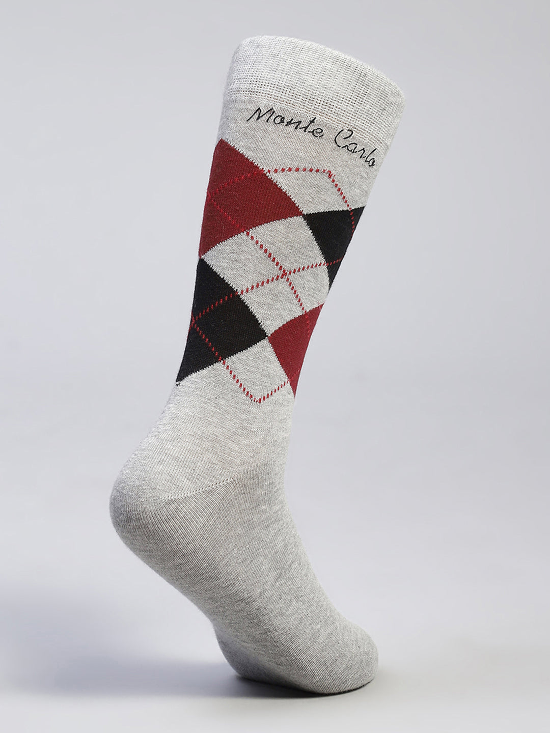 Men Cotton Blend Self Design Calf Length Socks (Pack of 3)