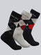 Men Cotton Blend Self Design Calf Length Socks (Pack of 3)