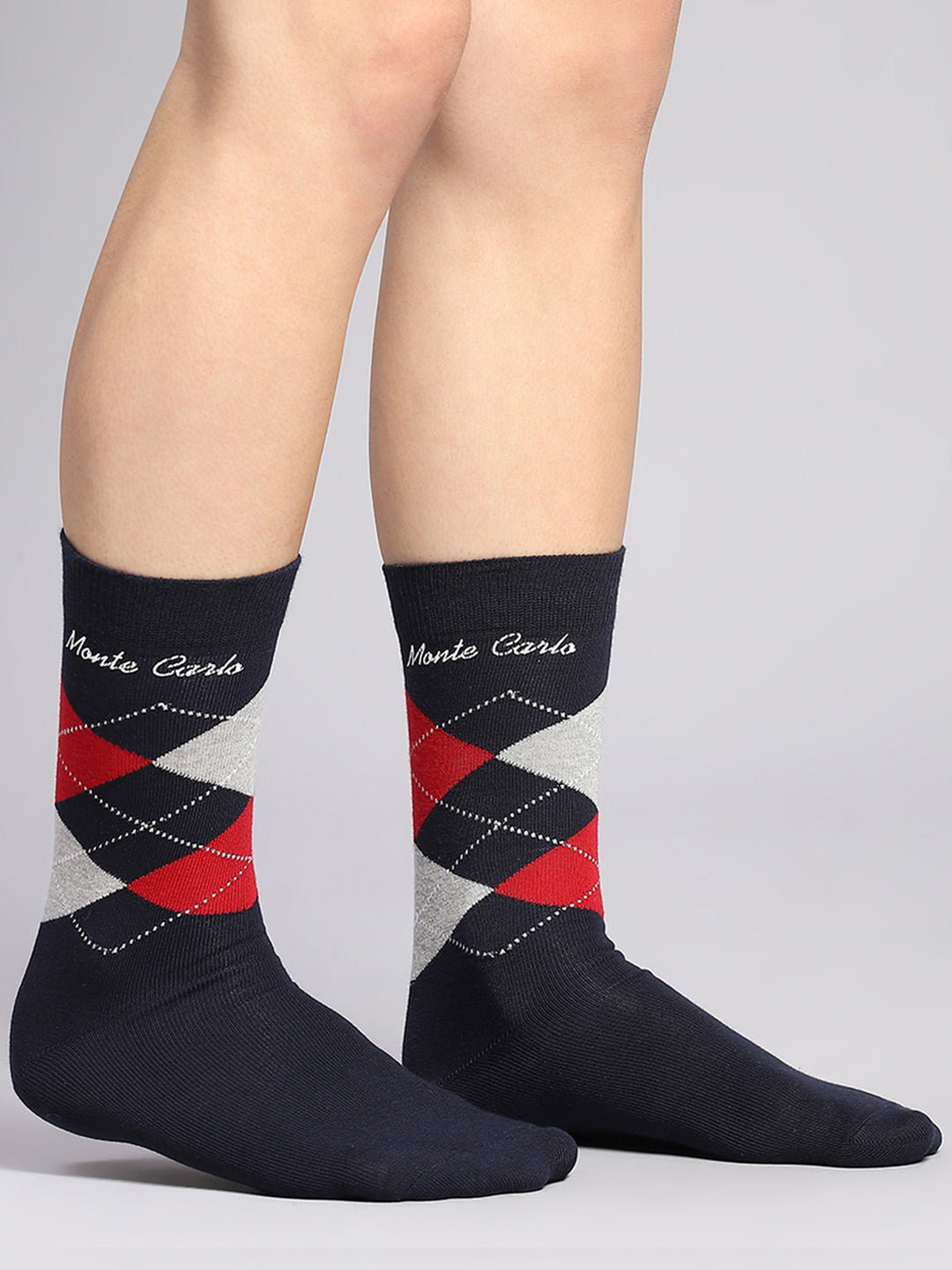 Men Cotton Blend Self Design Calf Length Socks (Pack of 3)