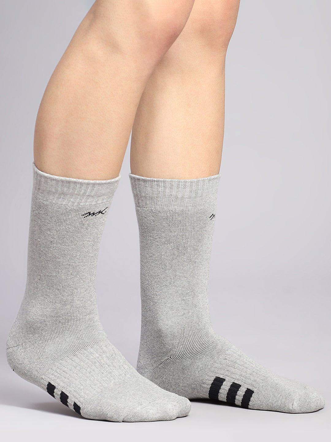 Men Cotton Blend Self Design Calf Length Socks (Pack of 3)