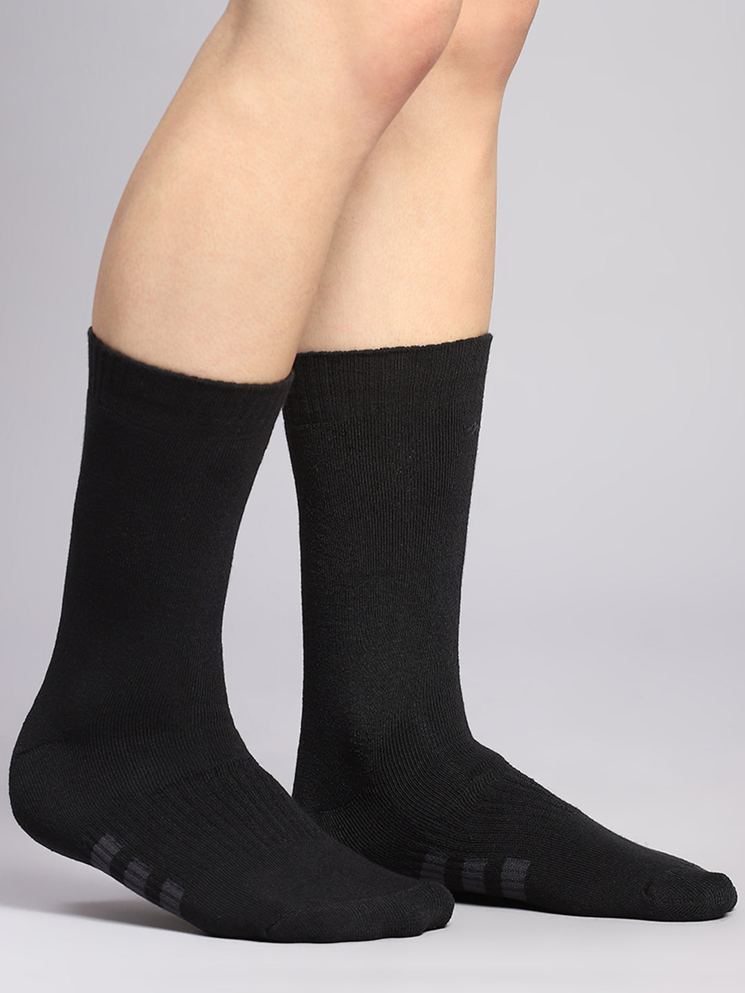 Men Cotton Blend Self Design Calf Length Socks (Pack of 3)