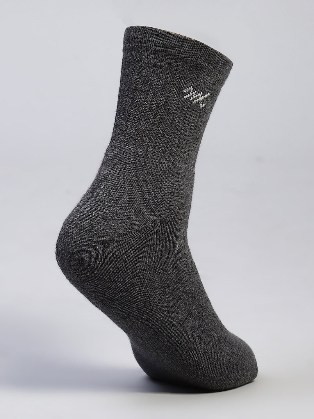 Men Cotton Blend Self Design Crew Length Socks (Pack of 3)