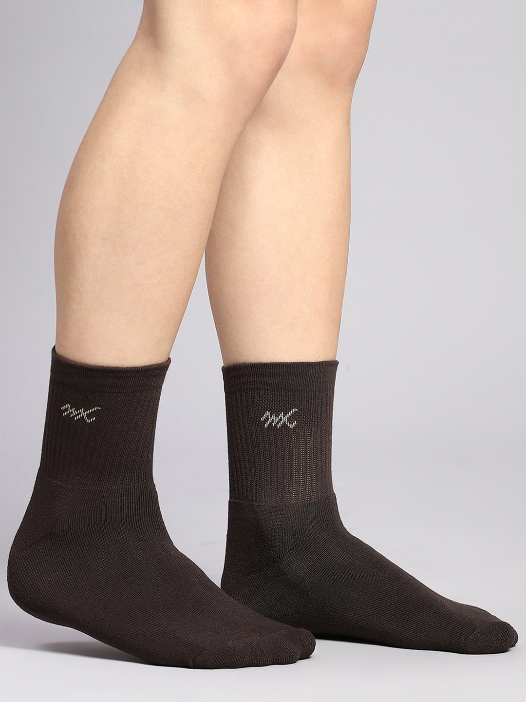 Men Cotton Blend Self Design Crew Length Socks (Pack of 3)