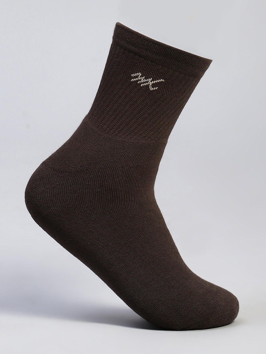 Men Cotton Blend Self Design Crew Length Socks (Pack of 3)