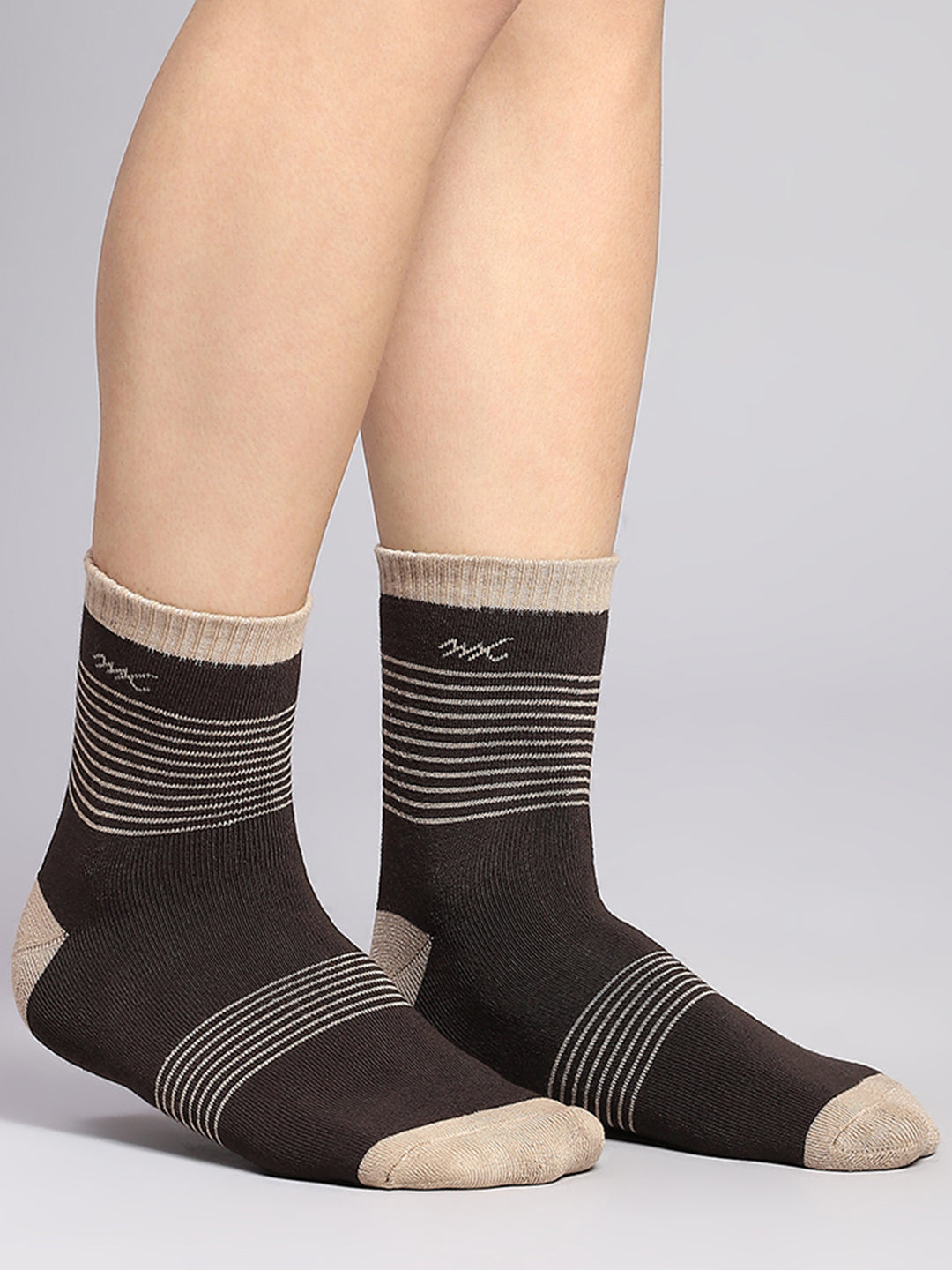 Men Cotton Blend Self Design Crew Length Socks (Pack of 3)