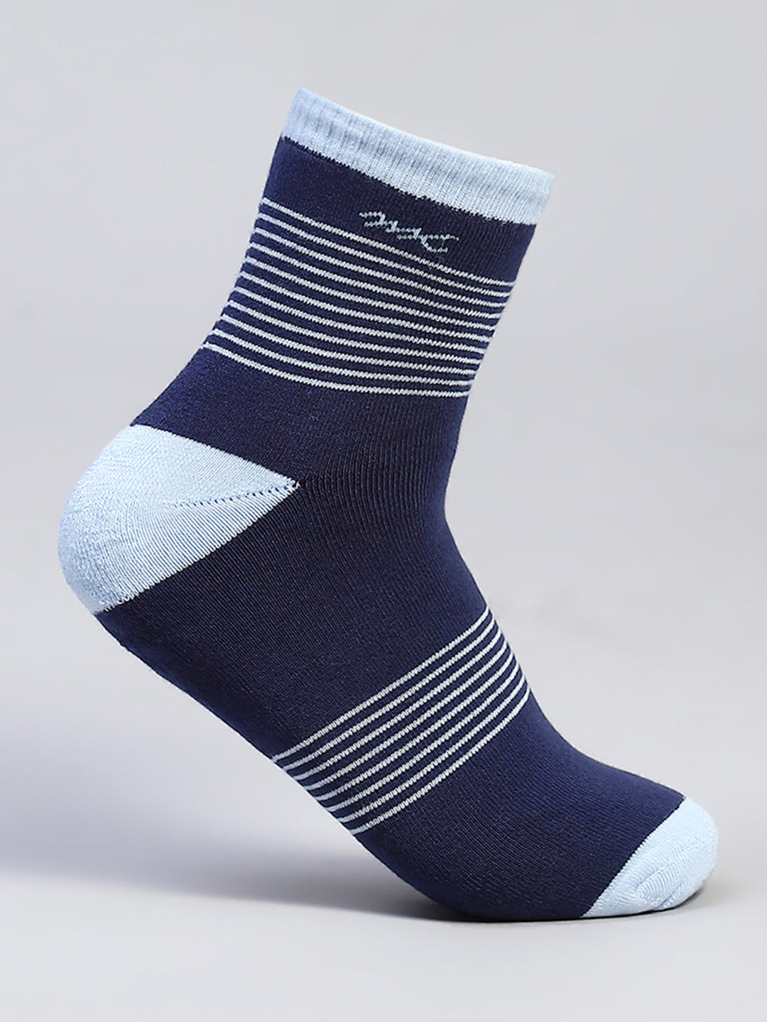 Men Cotton Blend Self Design Crew Length Socks (Pack of 3)