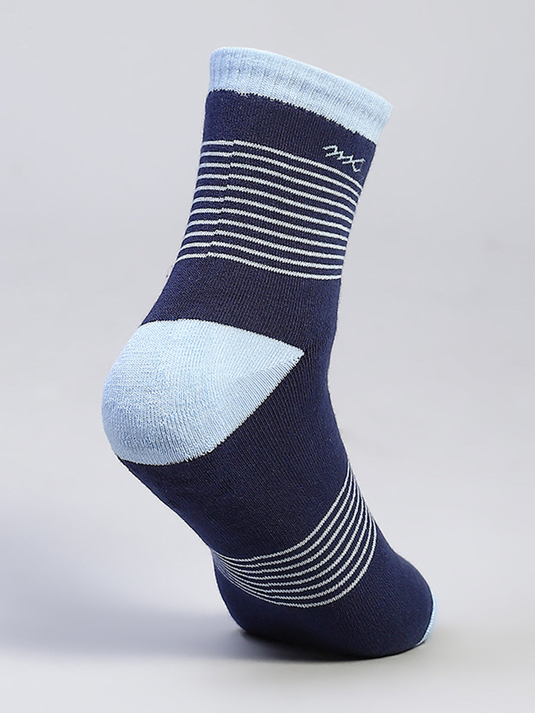 Men Cotton Blend Self Design Crew Length Socks (Pack of 3)