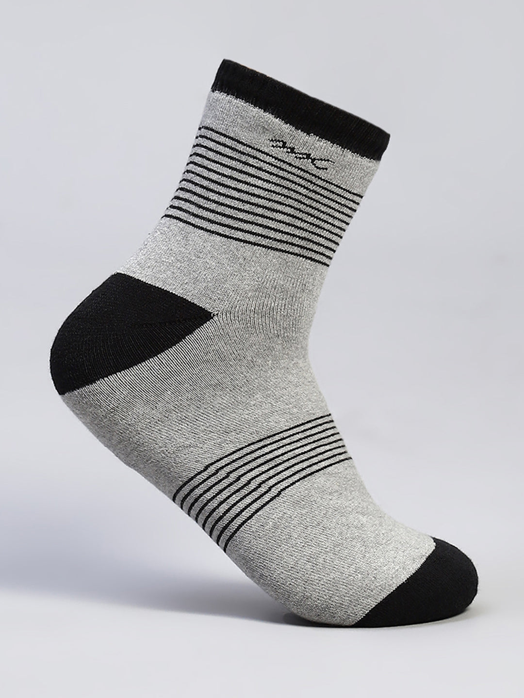 Men Cotton Blend Self Design Crew Length Socks (Pack of 3)