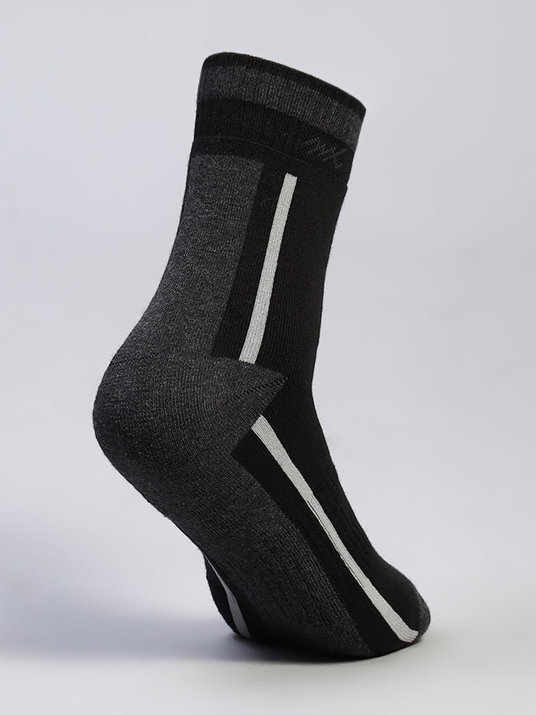 Men Cotton Blend Self Design Crew Length Socks (Pack of 3)