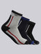 Men Cotton Blend Self Design Crew Length Socks (Pack of 3)