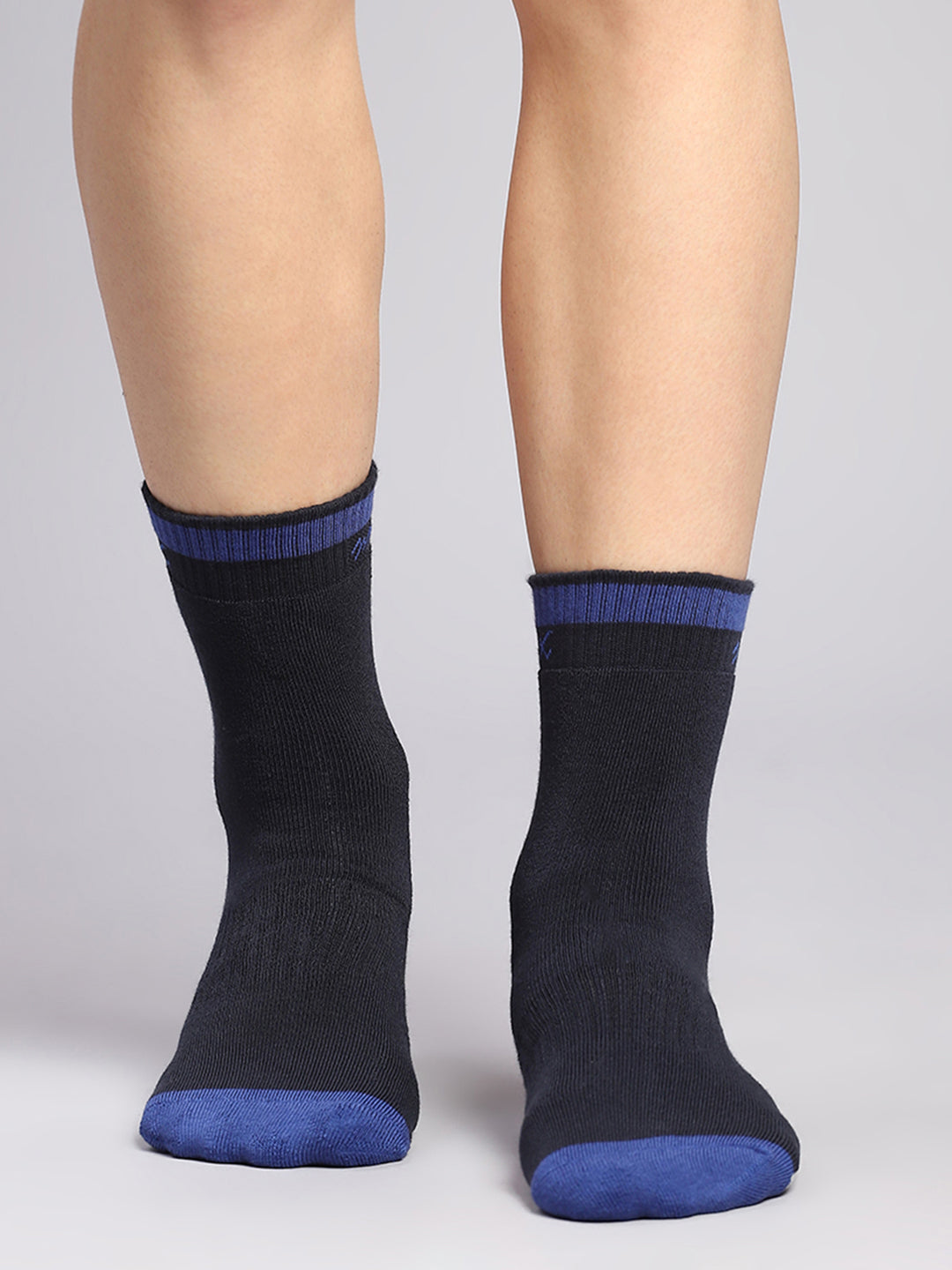 Men Cotton Blend Self Design Crew Length Socks (Pack of 3)