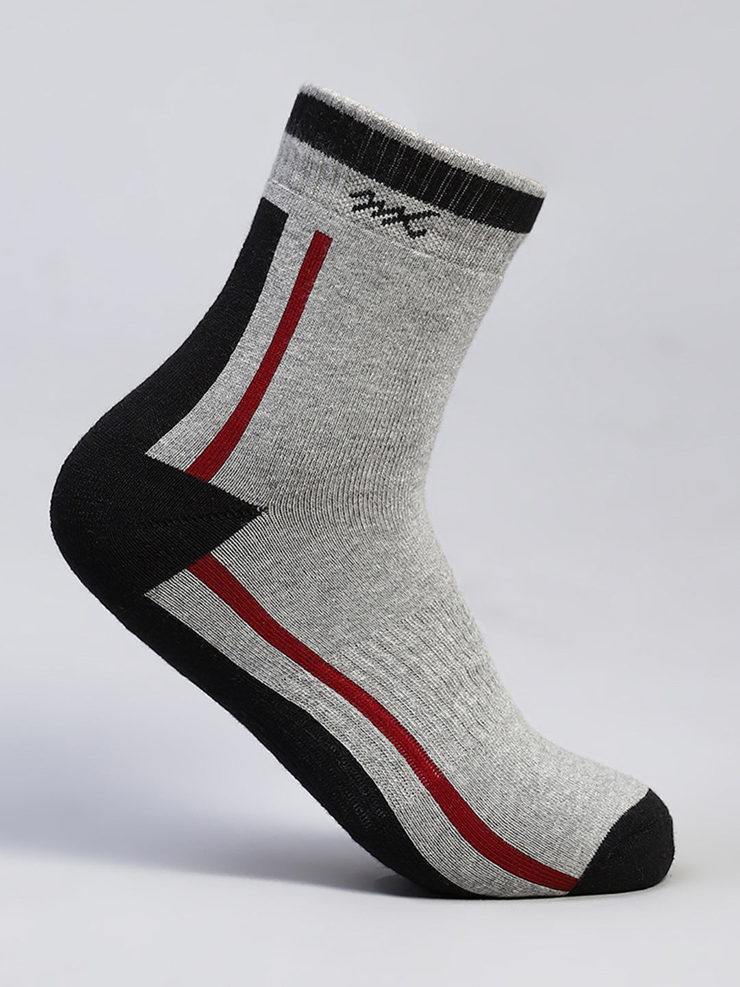 Men Cotton Blend Self Design Crew Length Socks (Pack of 3)