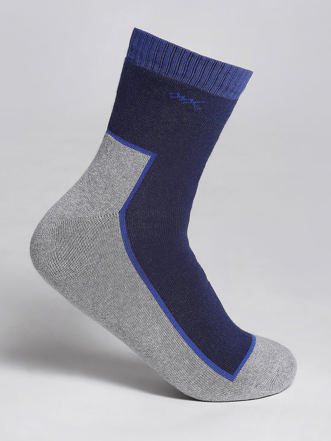 Men Cotton Blend Self Design Crew Length Socks (Pack of 3)