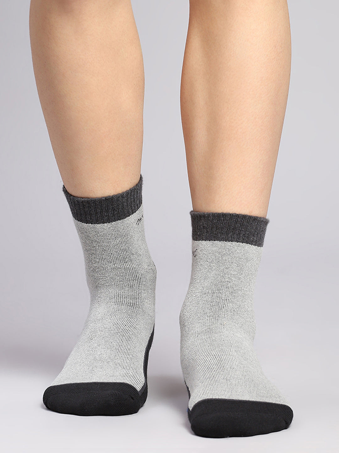 Men Cotton Blend Self Design Crew Length Socks (Pack of 3)