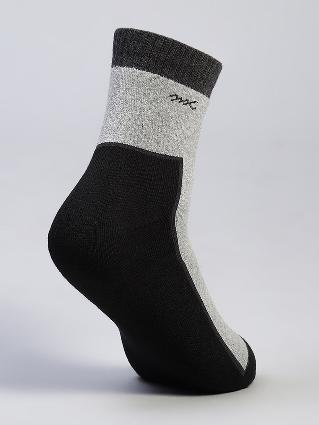 Men Cotton Blend Self Design Crew Length Socks (Pack of 3)