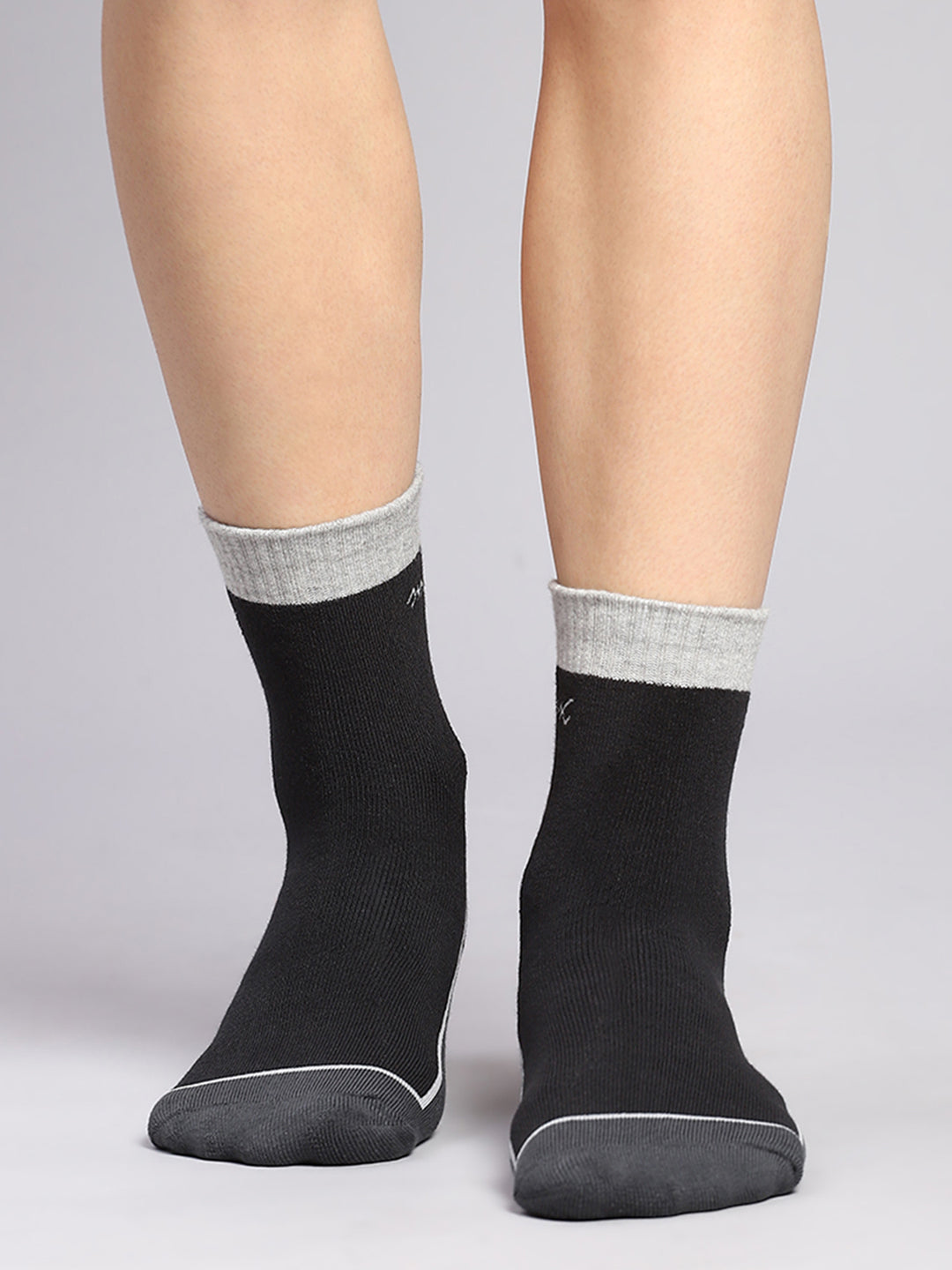 Men Cotton Blend Self Design Crew Length Socks (Pack of 3)