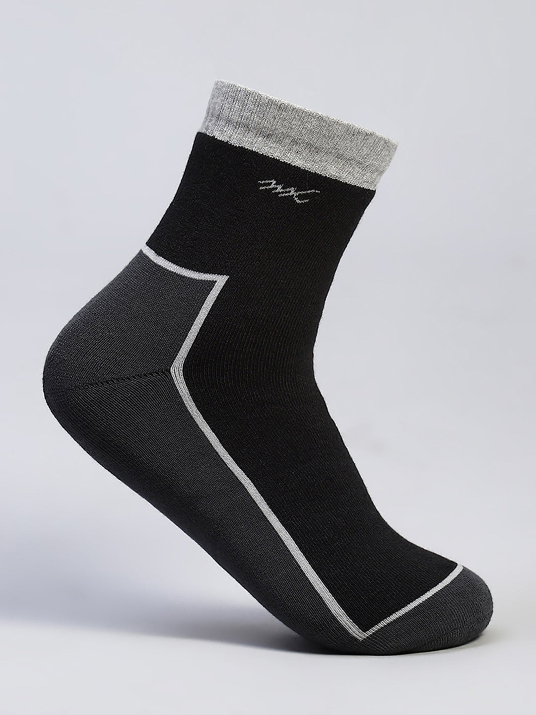 Men Cotton Blend Self Design Crew Length Socks (Pack of 3)