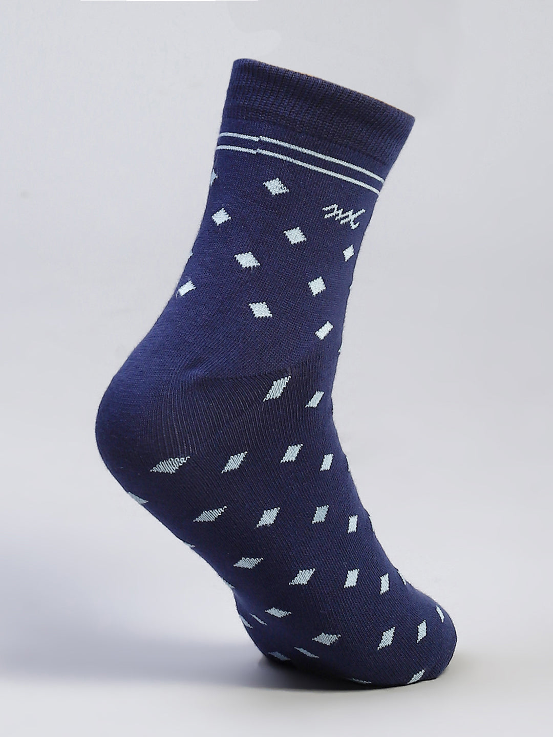 Men Cotton Blend Self Design Crew Length Socks (Pack of 3)
