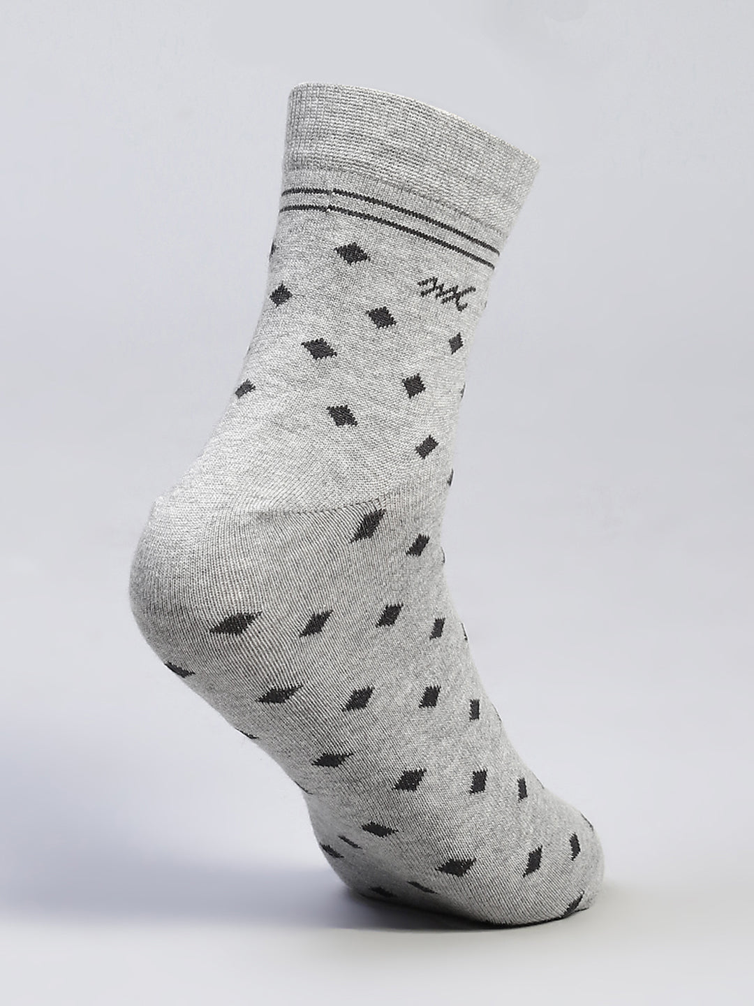 Men Cotton Blend Self Design Crew Length Socks (Pack of 3)
