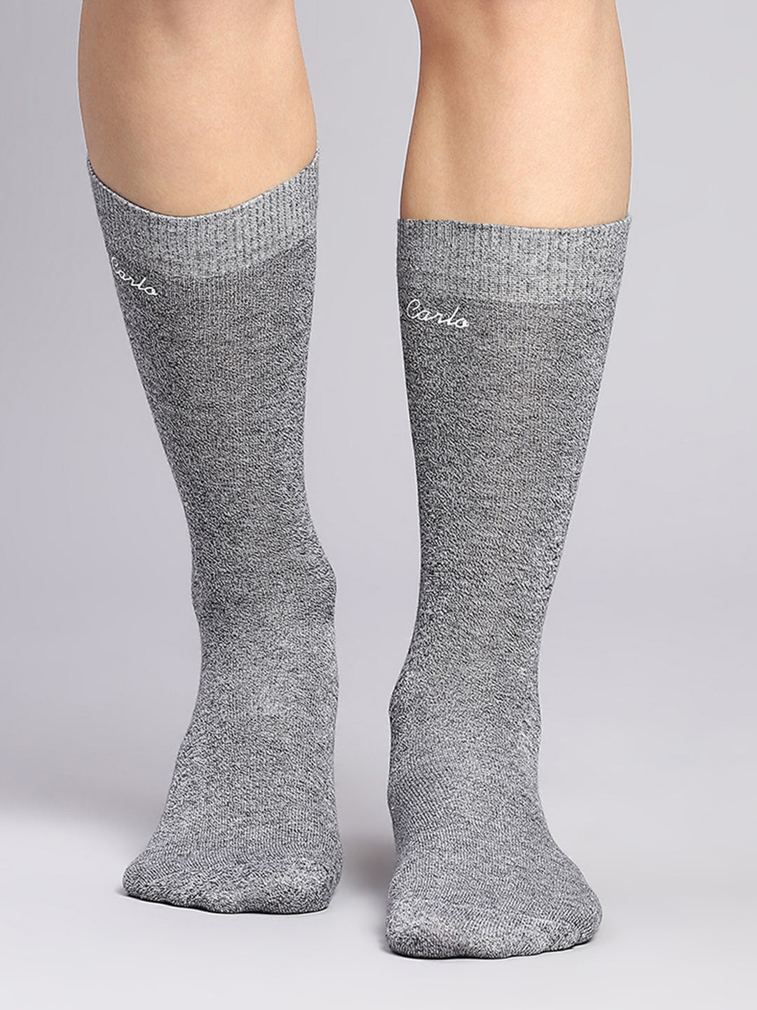 Men Cotton Blend Self Design Calf Length Socks (Pack of 3)
