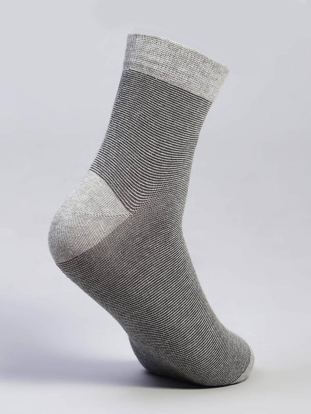 Men Cotton Blend Self Design Crew Length Socks (Pack of 3)