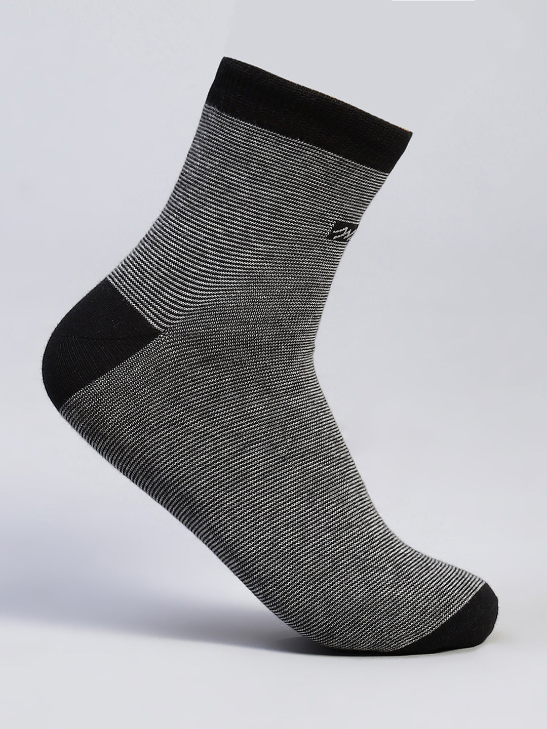 Men Cotton Blend Self Design Crew Length Socks (Pack of 3)
