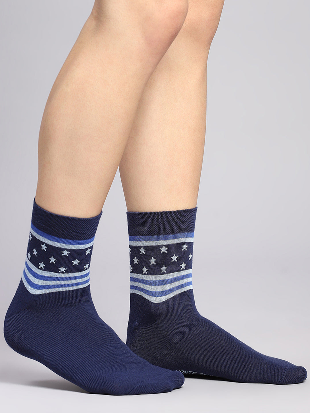 Men Cotton Blend Self Design Crew Length Socks (Pack of 3)