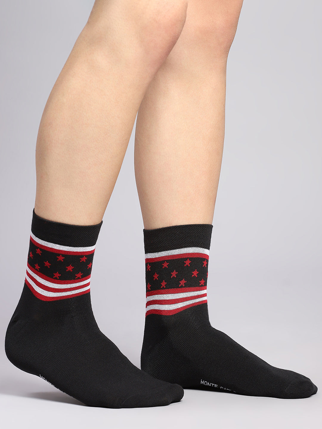 Men Cotton Blend Self Design Crew Length Socks (Pack of 3)