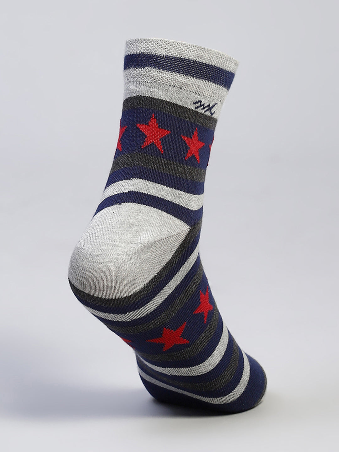 Men Cotton Blend Self Design Crew Length Socks (Pack of 3)