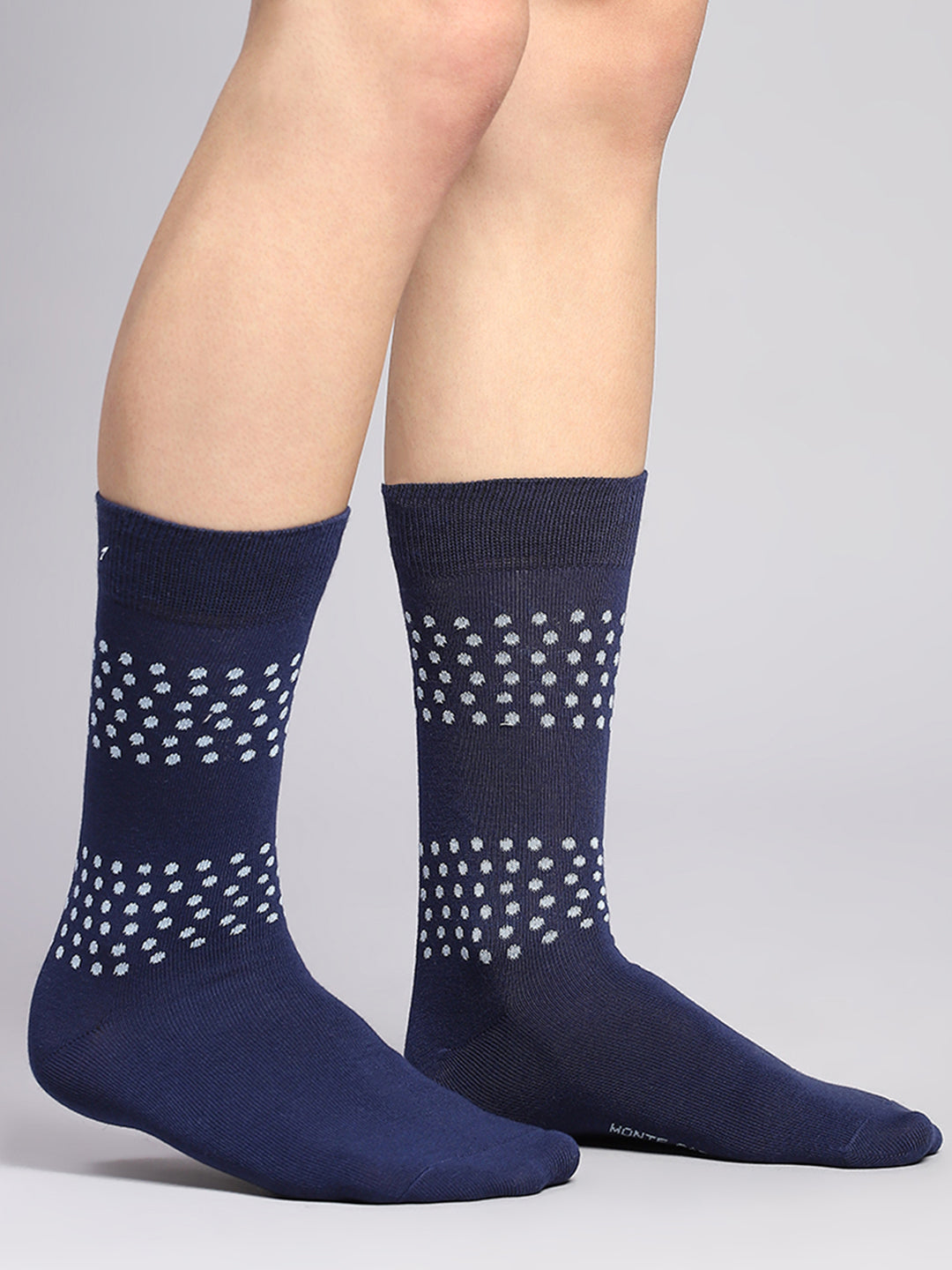 Men Cotton Blend Self Design Calf Length Socks (Pack of 3)