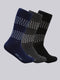 Men Cotton Blend Self Design Calf Length Socks (Pack of 3)