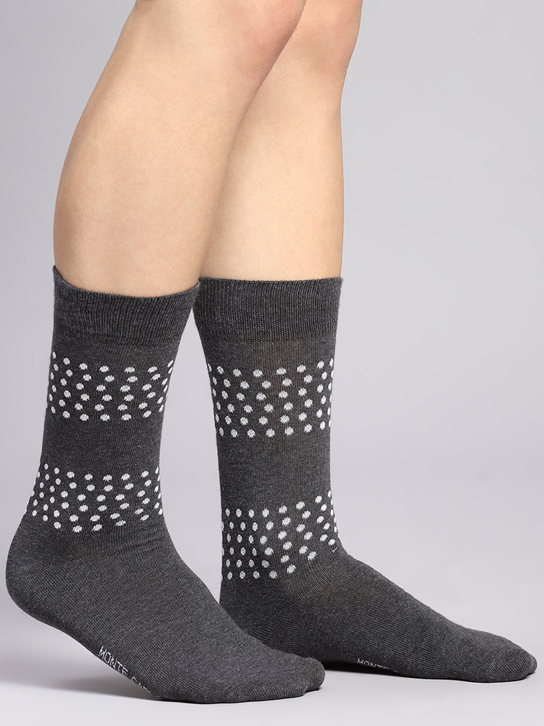 Men Cotton Blend Self Design Calf Length Socks (Pack of 3)