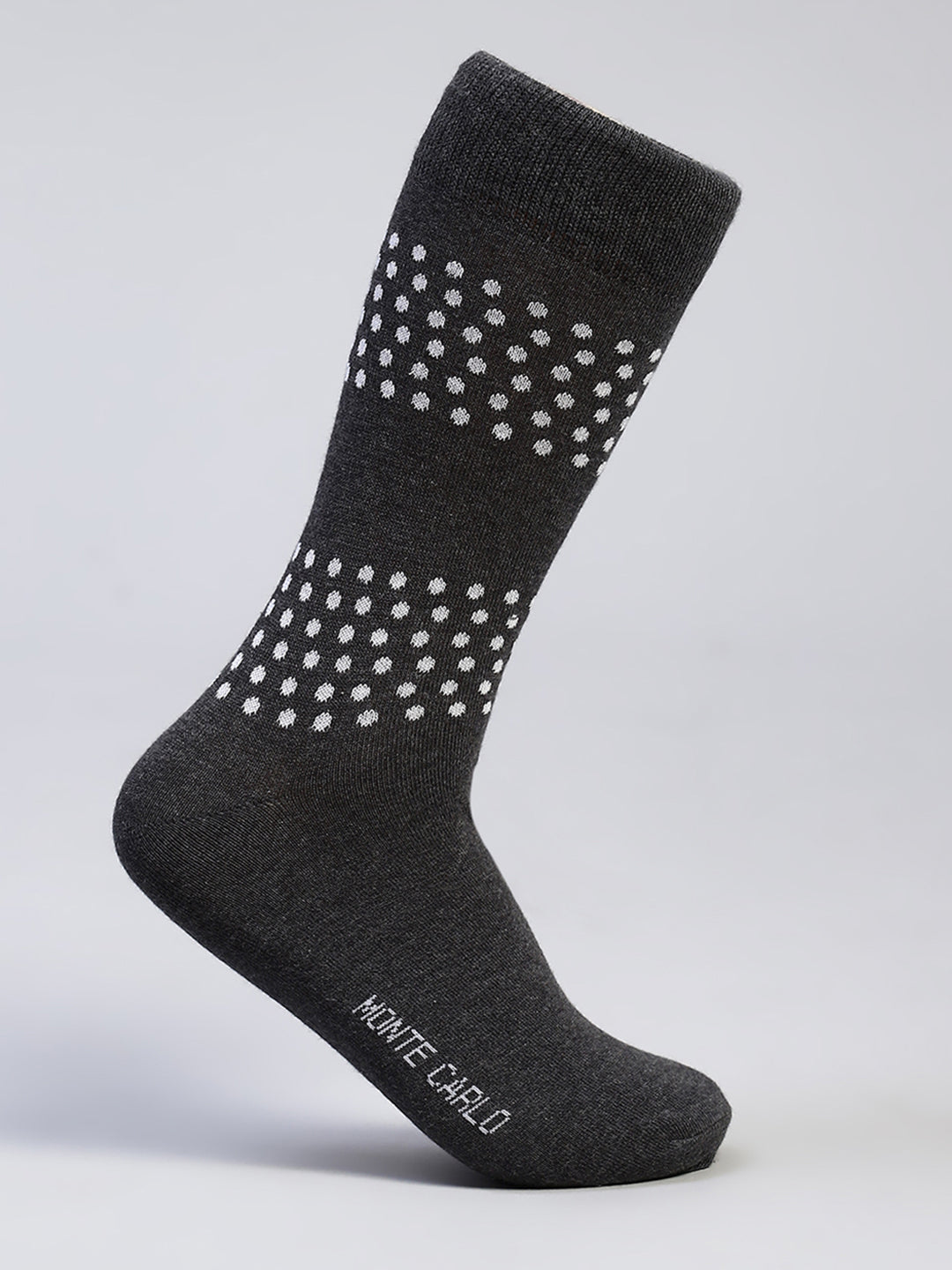 Men Cotton Blend Self Design Calf Length Socks (Pack of 3)