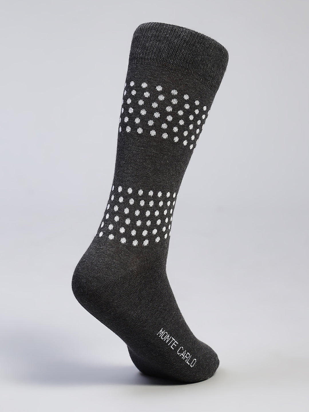 Men Cotton Blend Self Design Calf Length Socks (Pack of 3)