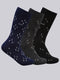 Men Cotton Blend Self Design Calf Length Socks (Pack of 3)