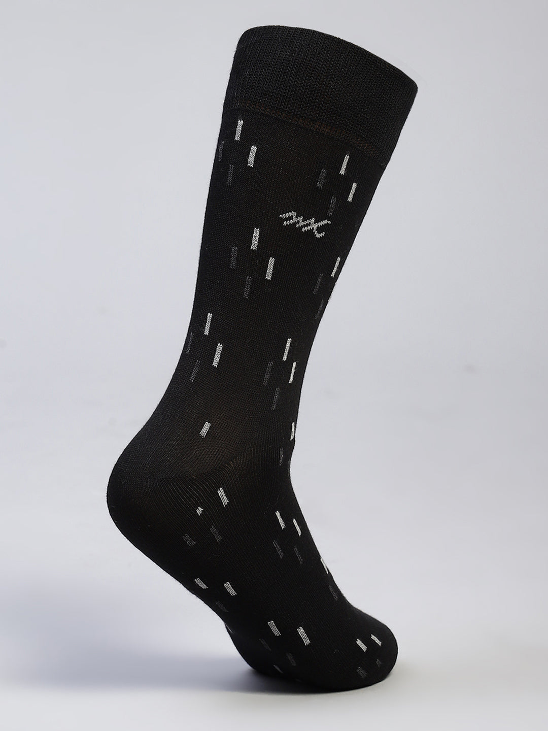 Men Cotton Blend Self Design Calf Length Socks (Pack of 3)