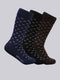 Men Cotton Blend Self Design Calf Length Socks (Pack of 3)