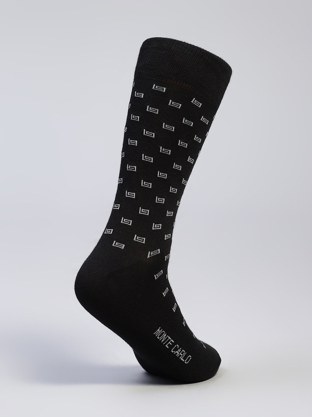 Men Cotton Blend Self Design Calf Length Socks (Pack of 3)