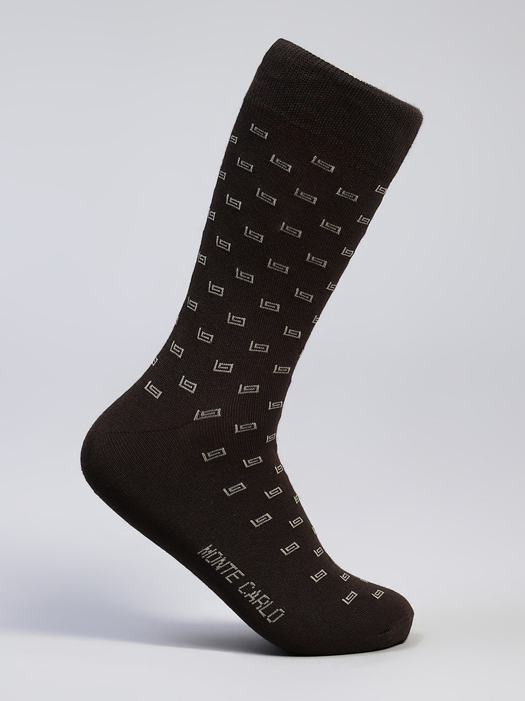 Men Cotton Blend Self Design Calf Length Socks (Pack of 3)