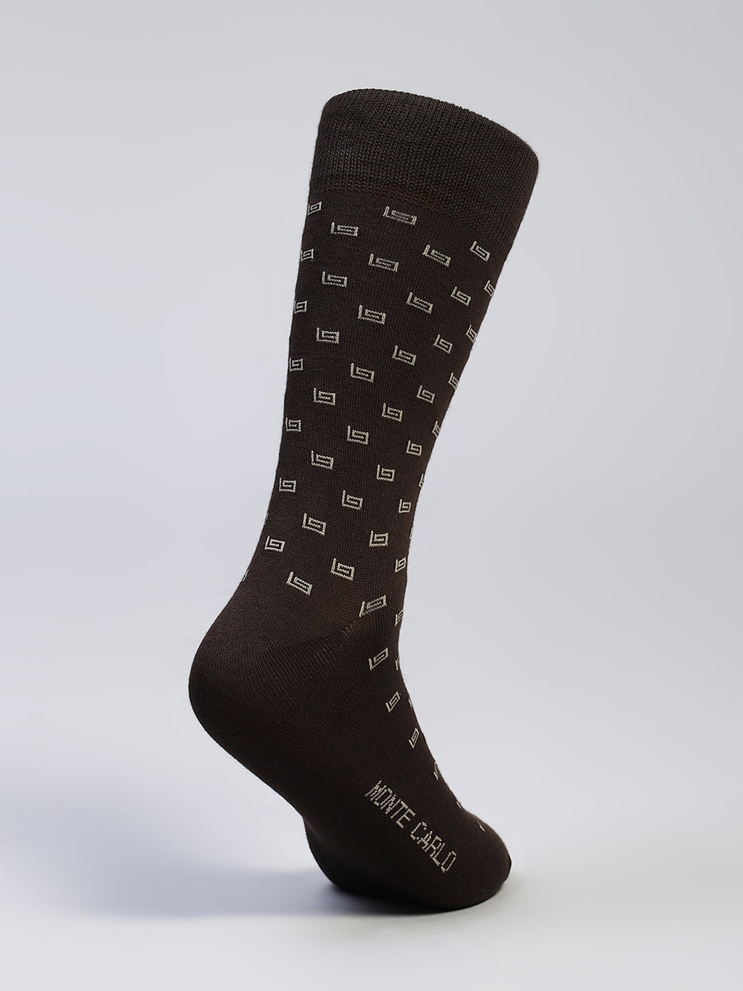 Men Cotton Blend Self Design Calf Length Socks (Pack of 3)