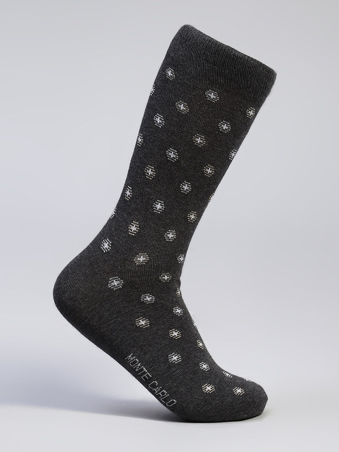 Men Cotton Blend Self Design Calf Length Socks (Pack of 3)