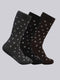 Men Cotton Blend Self Design Calf Length Socks (Pack of 3)