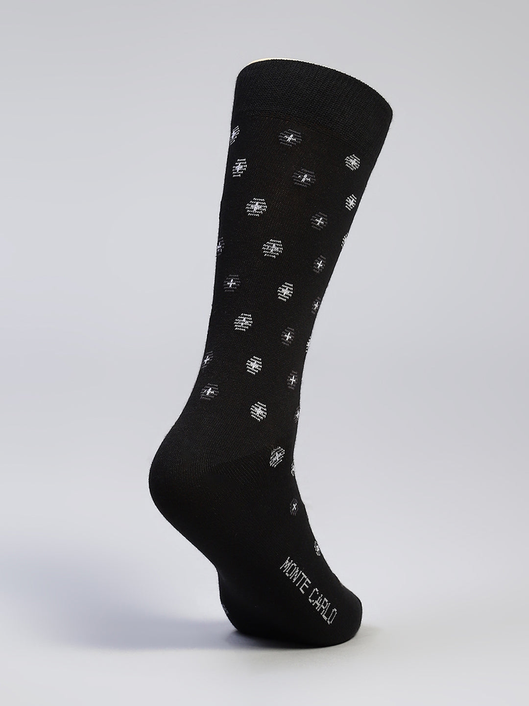Men Cotton Blend Self Design Calf Length Socks (Pack of 3)