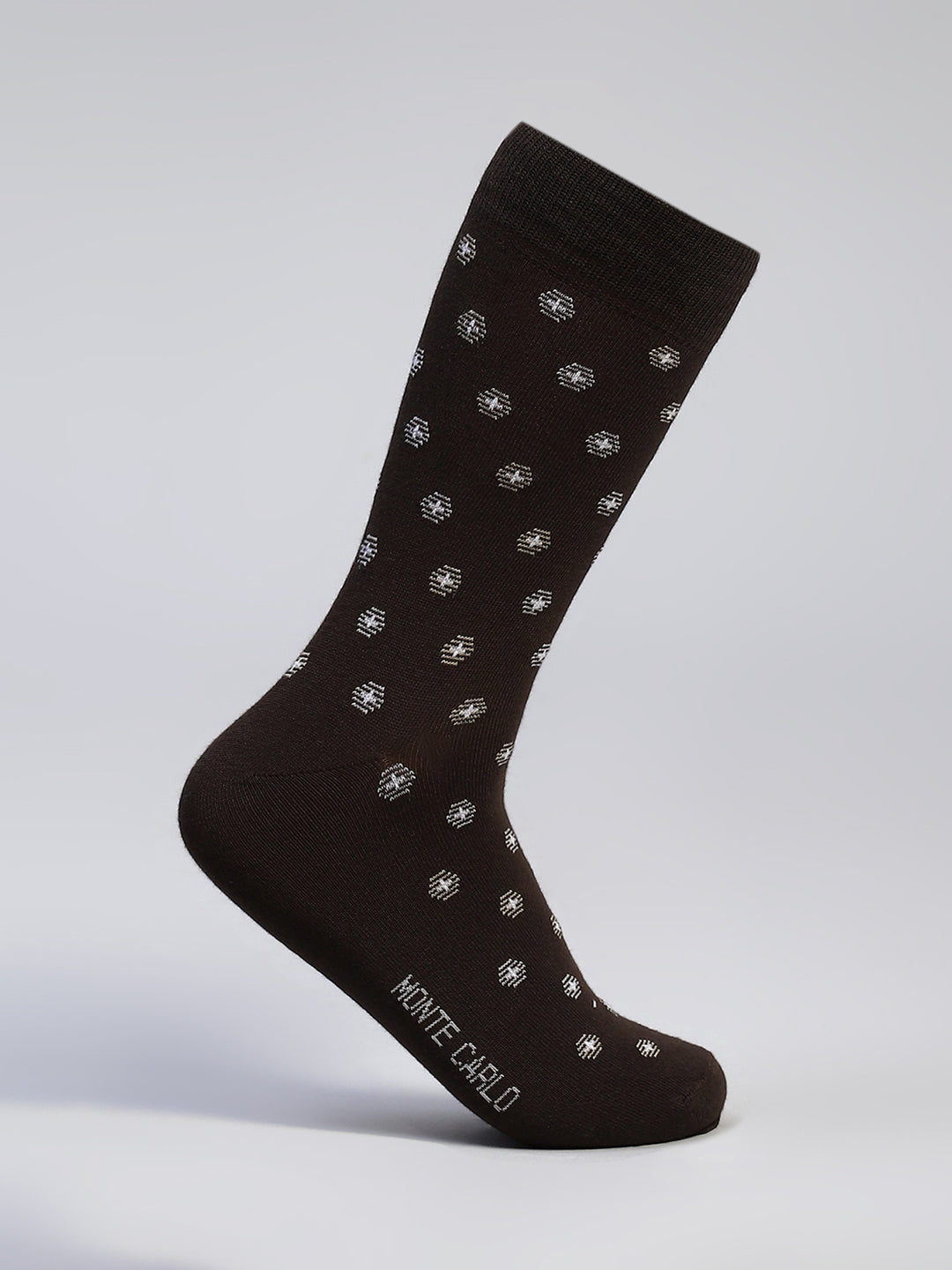 Men Cotton Blend Self Design Calf Length Socks (Pack of 3)