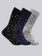 Men Cotton Blend Self Design Calf Length Socks (Pack of 3)