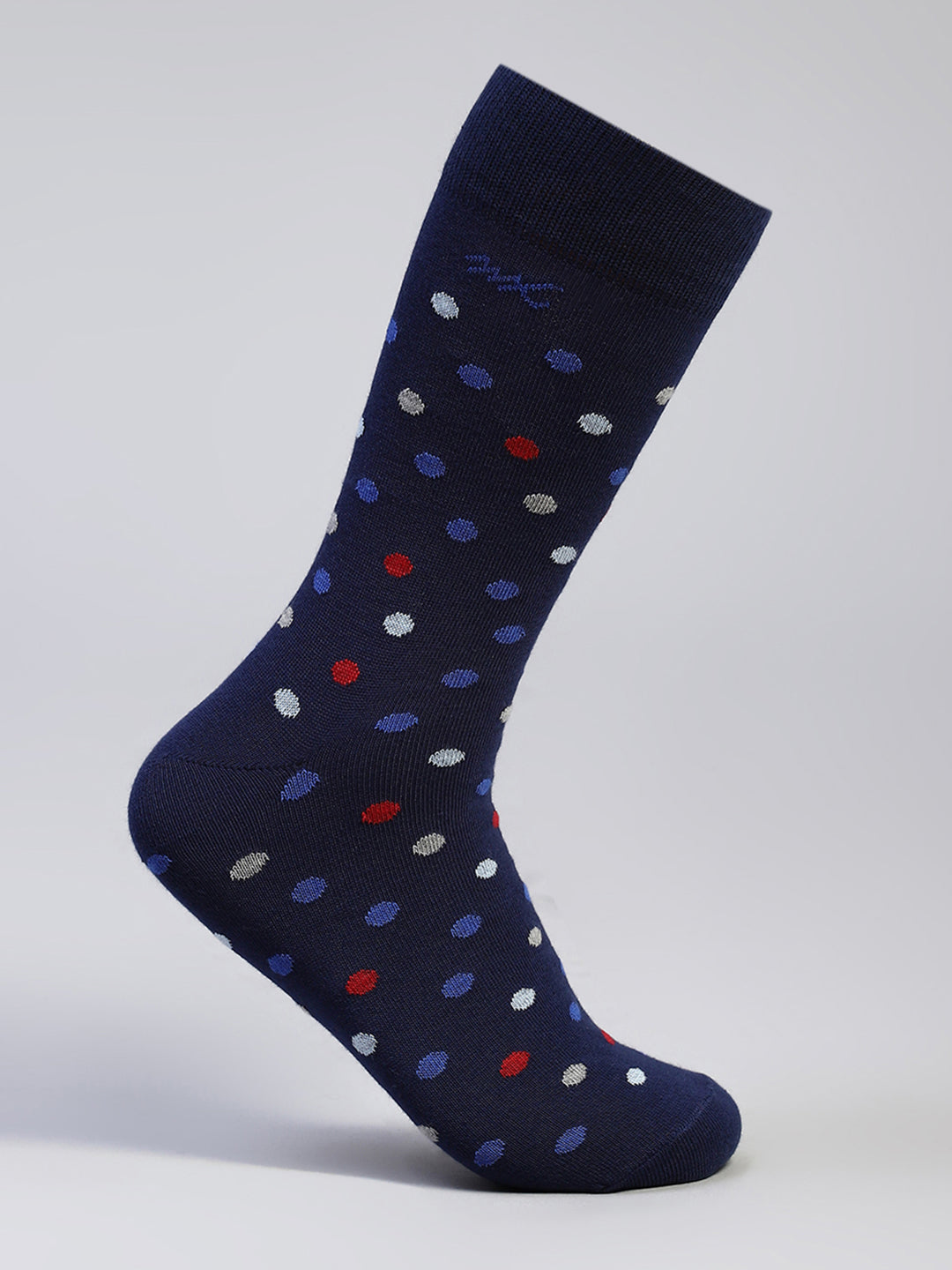 Men Cotton Blend Self Design Calf Length Socks (Pack of 3)