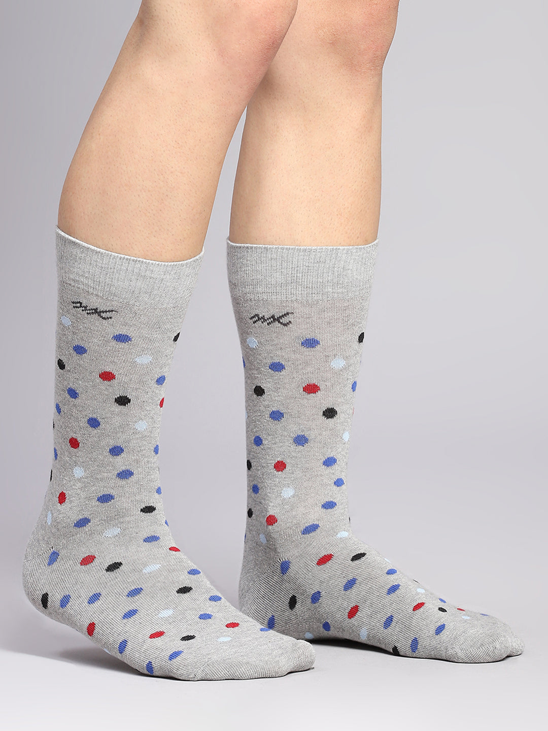 Men Cotton Blend Self Design Calf Length Socks (Pack of 3)