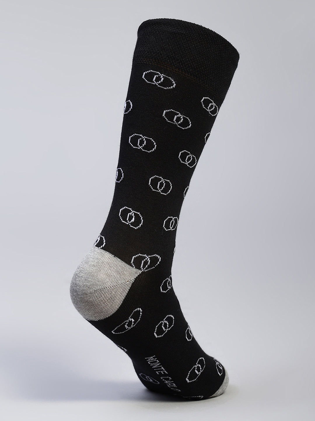 Men Cotton Blend Self Design Calf Length Socks (Pack of 3)