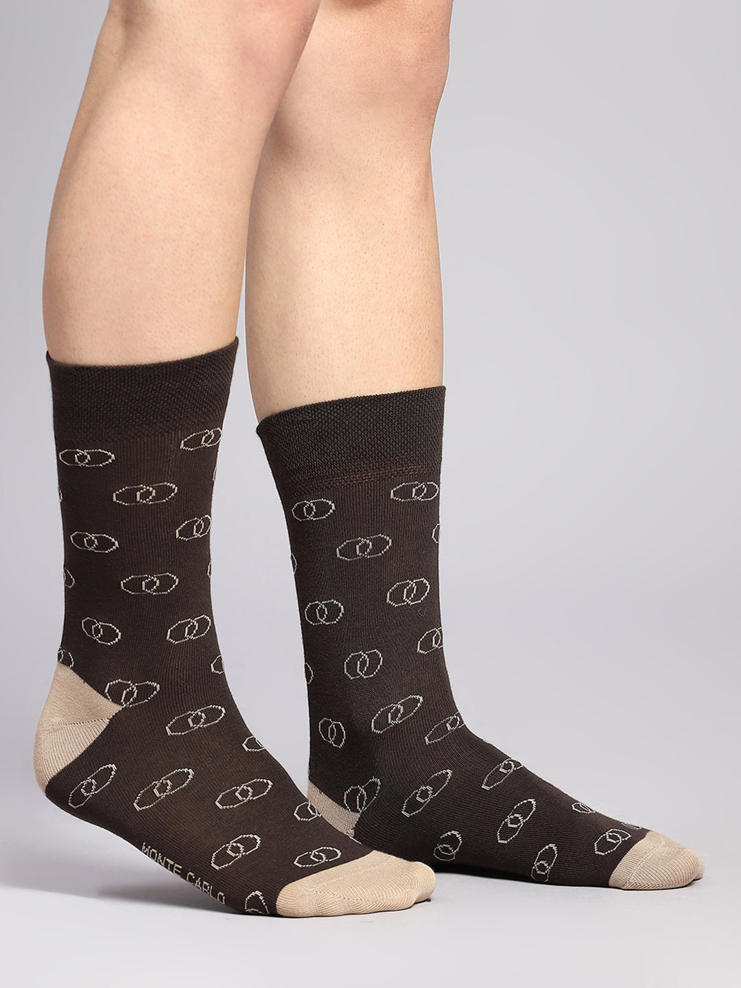 Men Cotton Blend Self Design Calf Length Socks (Pack of 3)