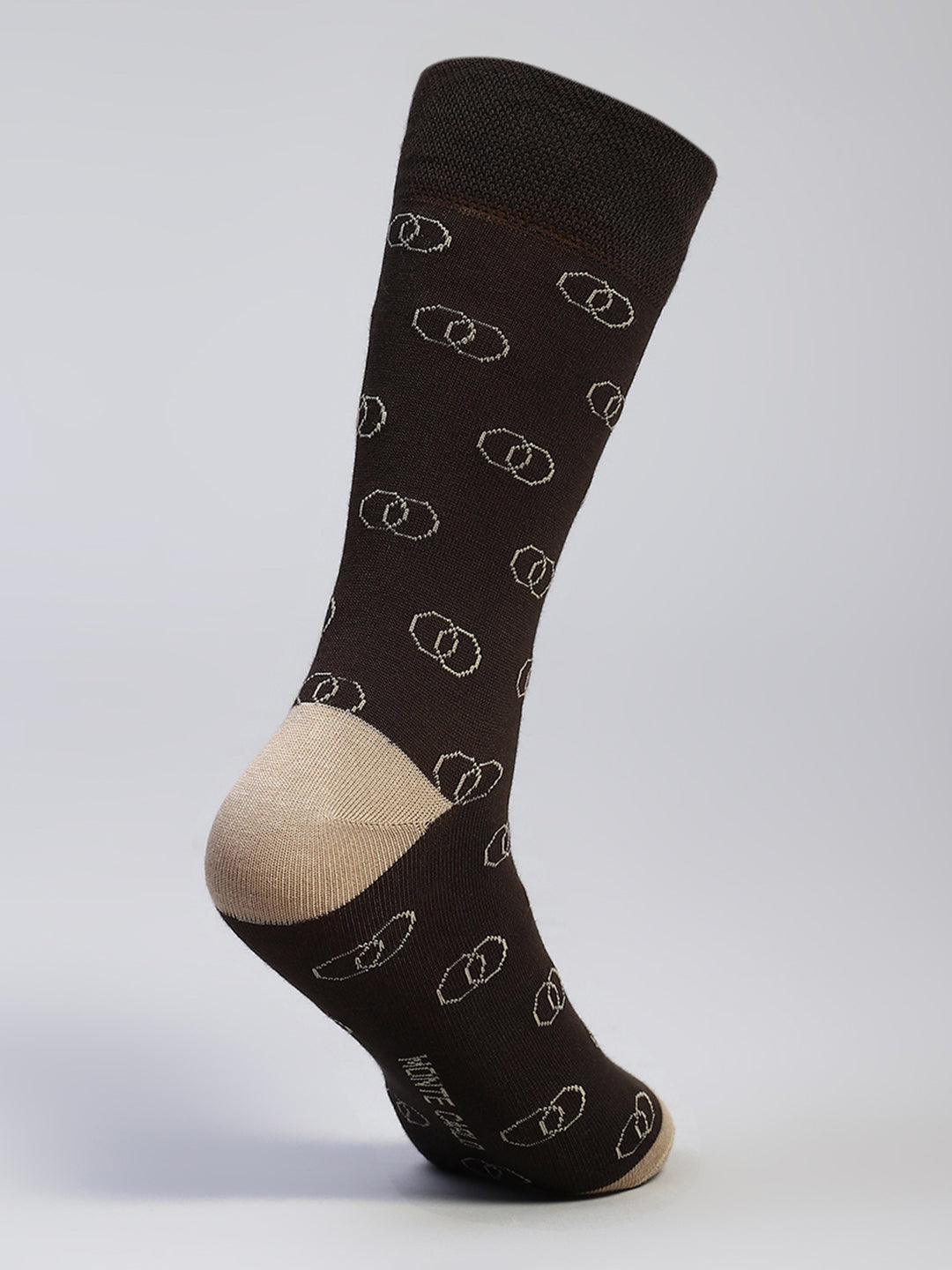 Men Cotton Blend Self Design Calf Length Socks (Pack of 3)